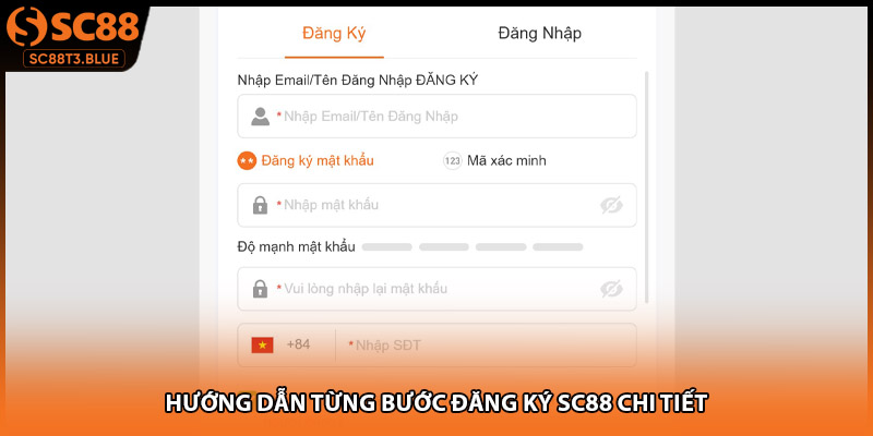 Hướng dẫn từng bước đăng ký SC88 chi tiết